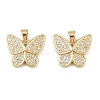 Brass Micro Pave Clear Cubic Zirconia Pendants KK-C109-01G-1