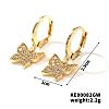 Elegant Japanese Style Copper & Zircon & Diamond Hoop Earrings HY8842-5-1