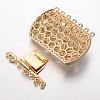Brass Cubic Zirconia Box Clasps LS-ZIRC-O020-08G-NR-3