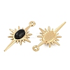 Natural Black Onyx(Dyed & Heated) Sun Pendants STAS-I325-140B-G-2