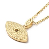 Brass Micro Pave Clear Cubic Zirconia Pendants Necklaces for Women LS-NJEW-B092-02G-4