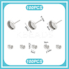 Flat Round 304 Stainless Steel Stud Earring Settings STAS-UN0060-72A-2