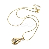 Brass Clear & Blue Cubic Zirconia Nossa Senhora Aparecida Virgin Pendant Necklaces for Women NJEW-U039-01B-G-4