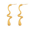 304 Stainless Steel Wavy Dangle Earrings for Women XZ4917-1-3
