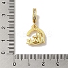 Rack Plating Brass Micro Pave Clear Cubic Zirconia European Dangle Charms KK-P272-15G-3