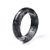 Natural Black Larvikite Plain Band Ring G-N0326-99C-4
