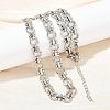 304 Stainless Steel Ring Link Chain Necklaces NJEW-H072-02B-P-3