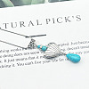 Exotic Ethnic Style Miao Silver & Synthetic Turquoise Pendant Necklaces NL3465-1-1