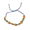 Flower Glass Seed Beaded Braided Bead Bracelets for Women Frineds BJEW-F493-10C-2