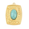 Bohemian Style 304 Stainless Steel with Synthetic Turquoise Big Pendants LS-STAS-G381-02G-07-1