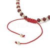 Dyed Natural Malaysia Jade Rondelle Beaded Braided Bead Bracelets BJEW-JB13395-01-4