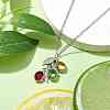 Stainless Steel and Glass Pendants Necklaces NJEW-JN04701-01-3