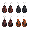 4 Pairs 4 Colors PU Leather Dangle Earrings with Steel Iron Pins EJEW-FI0003-09-1