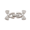 Brass Micro Pave Clear Cubic Zirconia Fold Over Clasps KK-C075-04P-1