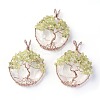 Natural Quartz Crystal & Peridot Big Pendants G-G771-B07-1