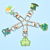 5Pcs 5 Styles Saint Patrick's Day Alloy Enamel Pendant Decoration HJEW-YW00086-02-1