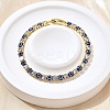 Brass Enamel Link & Charm Bracelets BJEW-Z094-02G-03B-1