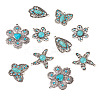 10Pcs 5 Styles Synthetic Turquoise Pendants TIBEP-TA0001-13-2