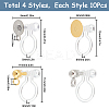 40Pcs 4 Styles Plastic U Type Clip-on Earring Component STAS-SC0007-60-2