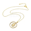 Brass Micro Pave Clear Cubic Zirconia Ring Pendant Necklaces LS-NJEW-P322-A03-G-4