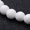 Natural White Jade Round Beaded Stretch Bracelets BJEW-F202-06-2
