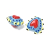 Baking Paint Glass Bumpy Beads Heart LAMP-V001-09E-3