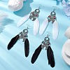 2 Pairs Natural Red Jasper & Natural Howlite Beaded Dangle Earrings EJEW-JE06179-2