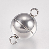Tarnish Resistant 304 Stainless Steel Magnetic Clasps with Loops STAS-G173-05P-12mm-3