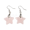 Natutal Rose Quartz  Dangle Earrings EJEW-F343-C08-2