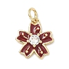 Brass Pave Clear Cubic Zirconia Pendants KK-H255-06G-02-1