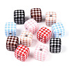 10Pcs Printed Opaque Acrylic Beads MACR-TA0002-43-3