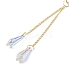 Iron Rhombus & Natural Quartz Crystal Suncatchers HJEW-F025-04G-03-4
