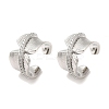 Rack Plating Brass Micro Pave Clear Cubic Zirconia Cuff Earrings for Women EJEW-P280-02P-1