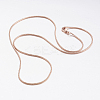 Brass Round Snake Chain Necklaces LS-MAK-L009-08RG-2