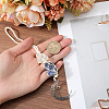 Nuggets Natural Quartz Crystal & Lapis Lazuli Pouch Pendant Decorations HJEW-WH20002-03E-3