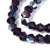 AB Color Plated Transparent Glass Beads Strands GLAA-G127-01-02T-4