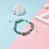 Natural Green Aventurine Chips & Resin Evil Eye Braided Bead Bracelet BJEW-JB08495-07-2
