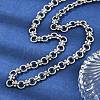 304 Stainless Steel Ring Link Chain Necklaces NJEW-H072-02B-P-1