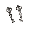 Tibetan Style Alloy Key Pendant Rhinestone Settings TIBEP-Q036-001B-NR-1