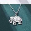 Elephant 304 Stainless Steel Pendant Necklaces NJEW-H059-06P-3