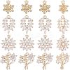 16pcs 4 Style Rack Plating Brass Micro Pave Clear Cubic Zirconia Charms ZIRC-NB0001-85-1