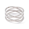 Non-Tarnish Criss Cross 304 Stainless Steel Finger Ring for Women  RJEW-B035-03P-3