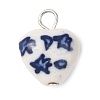 Hand Painted Star & Moon Heart Porcelain Pendants PALLOY-JF04681-3