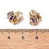 Brass Micro Pave Cubic Zirconia Beads KK-A259-20G-02-3