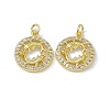 Real 18K Gold Plated Brass Micro Pave Clear Cubic Zirconia Pendants KK-E068-VB409-12-2