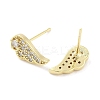 Brass Micro Pave Clear Cubic Zirconia Studs Earring EJEW-S217-G18-2