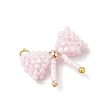 Glass Seed Beaded Bowknot Pendants PALLOY-MZ00564-02-3