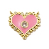 Rack Plating Brass Micro Pave Clear Cubic Zirconia Connector Charms KK-P230-05G-2