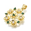 Rack Plating Brass Micro Pave Cubic Zirconia Pendants KK-K401-64A-G-2