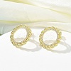 Brass Micro Pave Clear Cubic Zirconia Stud Earrings EJEW-C122-08G-2